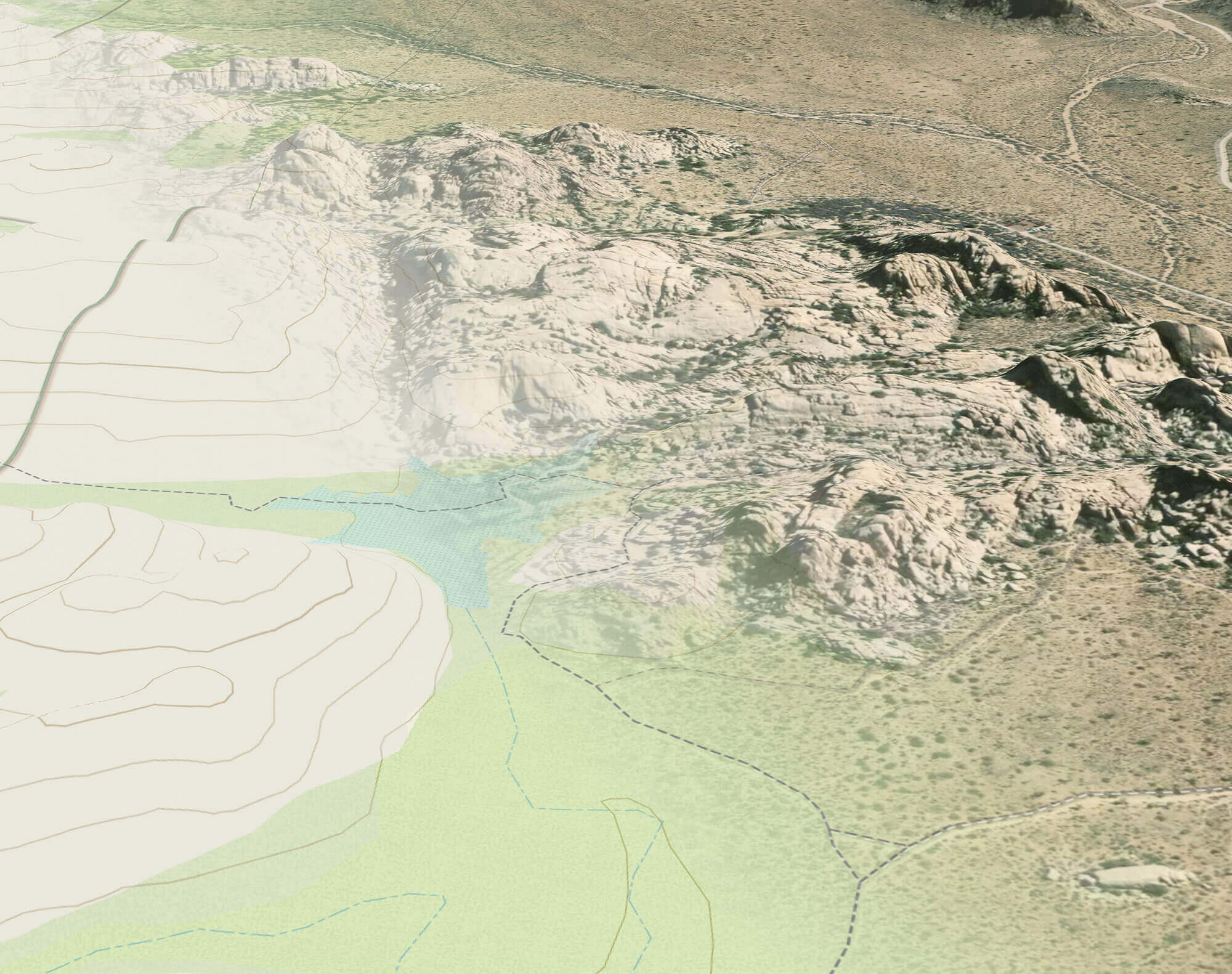 A satellite / topo map overlay