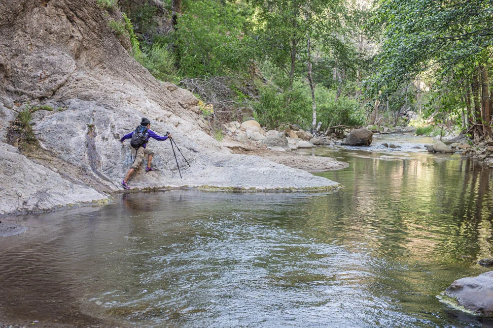 Gigi traversing a deep section